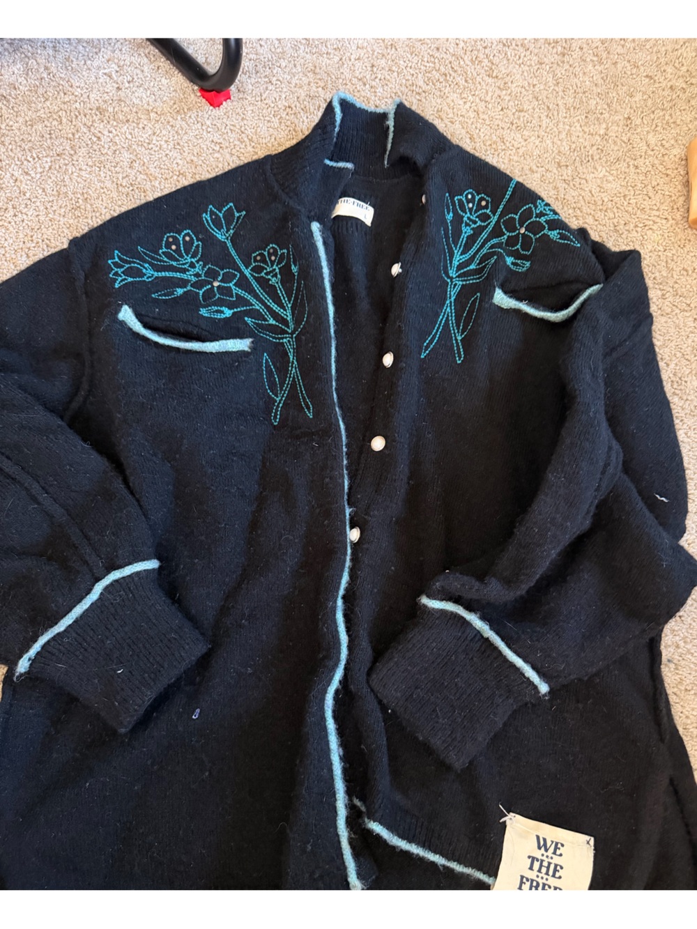 Free people we the free embroidered cardigan